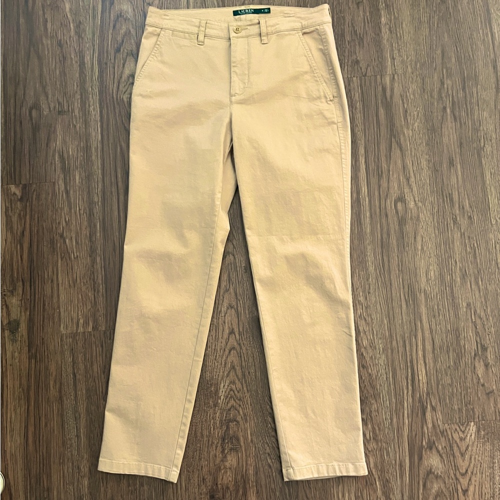 Lauren Ralph Lauren Khaki Straight Leg Chino Pants Size 6